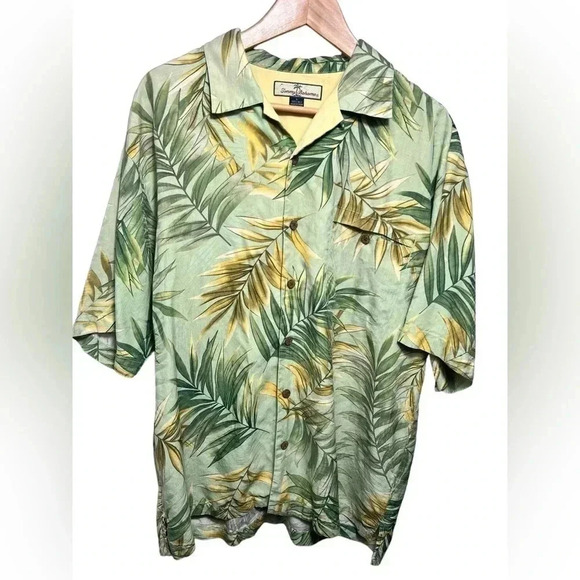 Vintage 90s Tommy Bahama Relax Fit Hawaiian 100% Silk - Picture 1 of 9